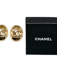 Chanel Vintage Cocomark Oval Earring Gold  Ladies Chanel
