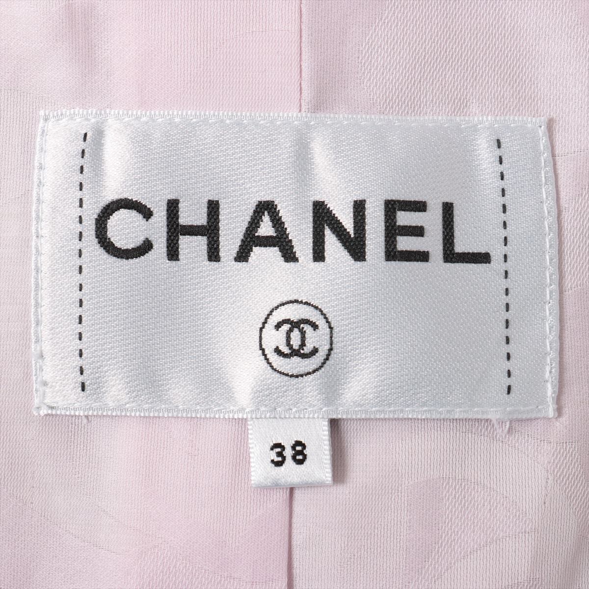 Chanel Coconut Button P70 Twid Jacket 38 Pink