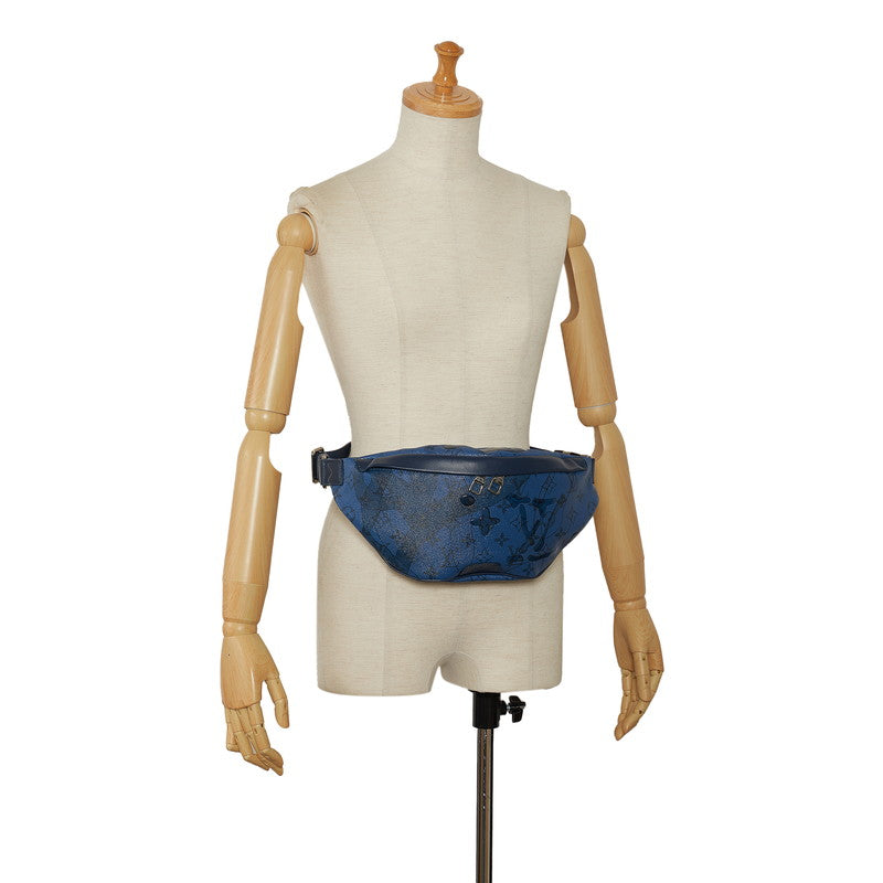 Louis Vuitton Monogram Aqua garden Discovery Bum Bag PM Body Bag M22576 Blue PVC Leather