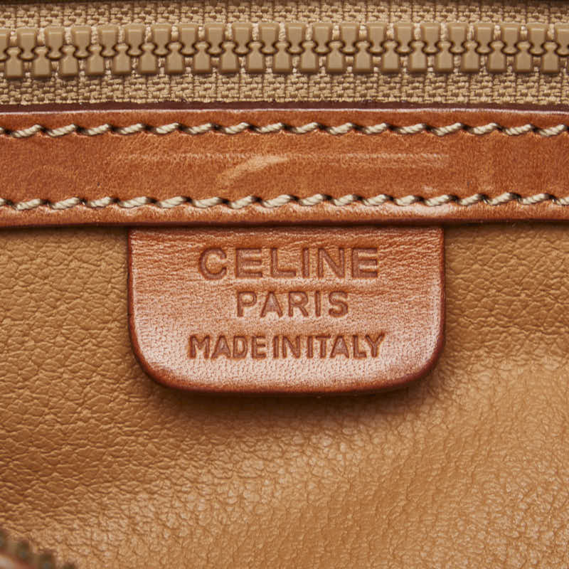 Celine Macadam Bag Boston Bag Brown PVC Leather  Celine