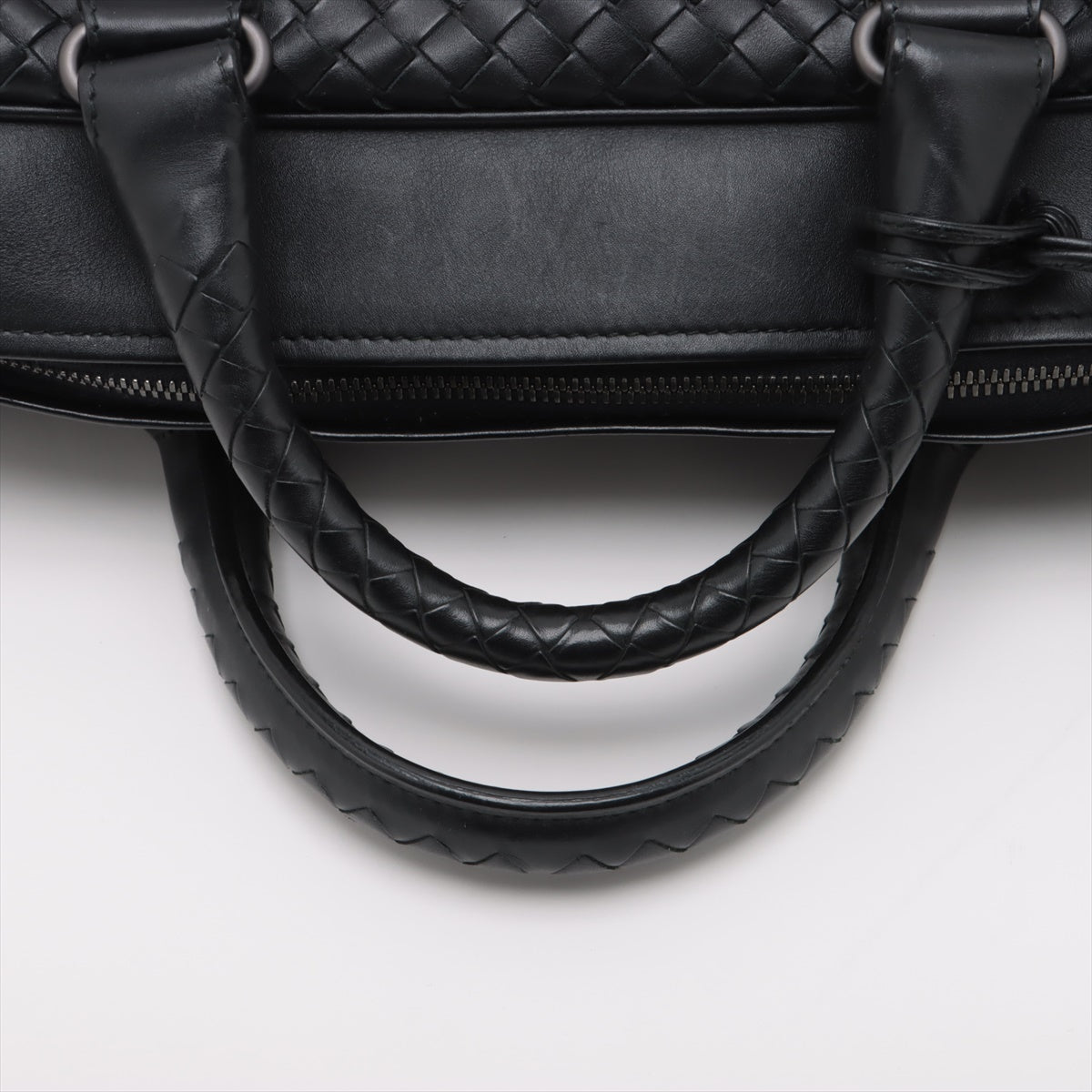Bottega Veneta Intercharted Leather Business Bag Black