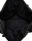 Fendi Zubo Handbag 8BH134 Black Linen Leather  Fendi